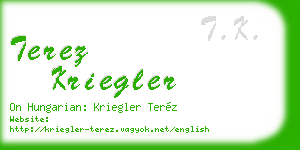 terez kriegler business card